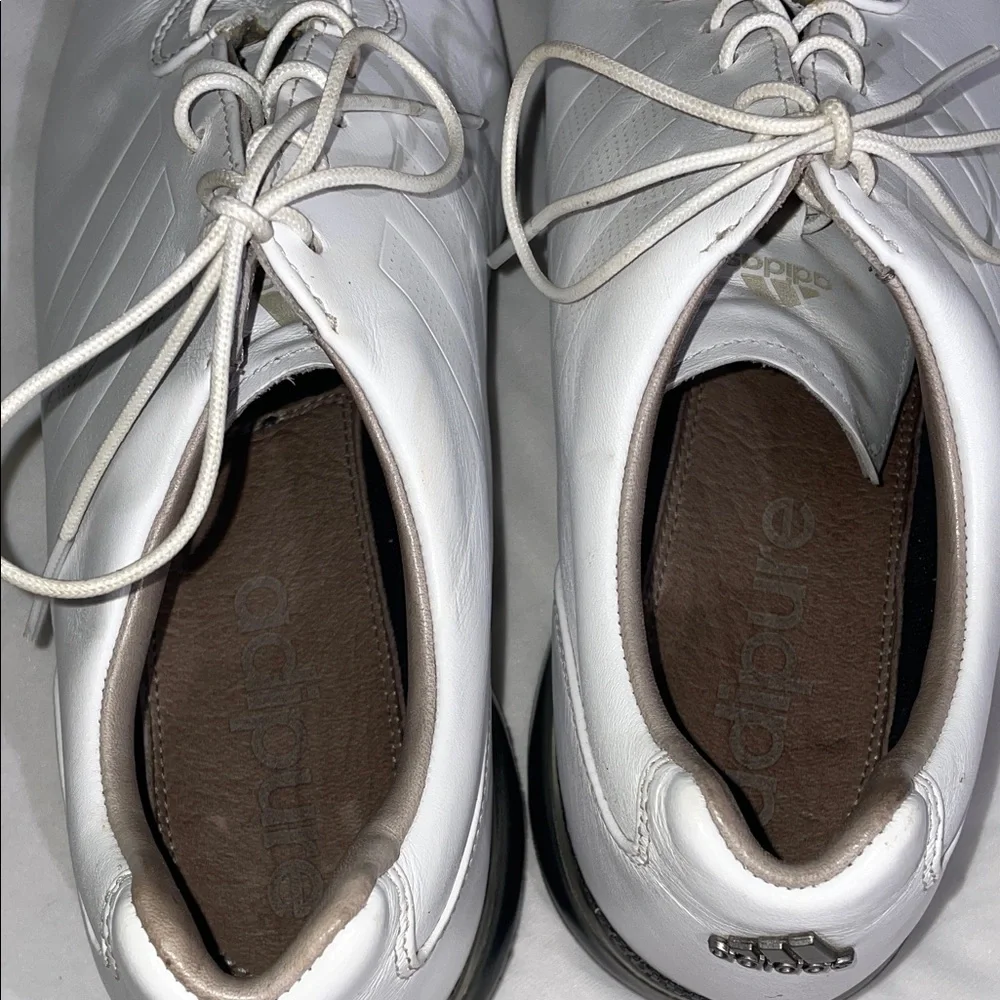 adidas Men's White Leather Golf Oxfords